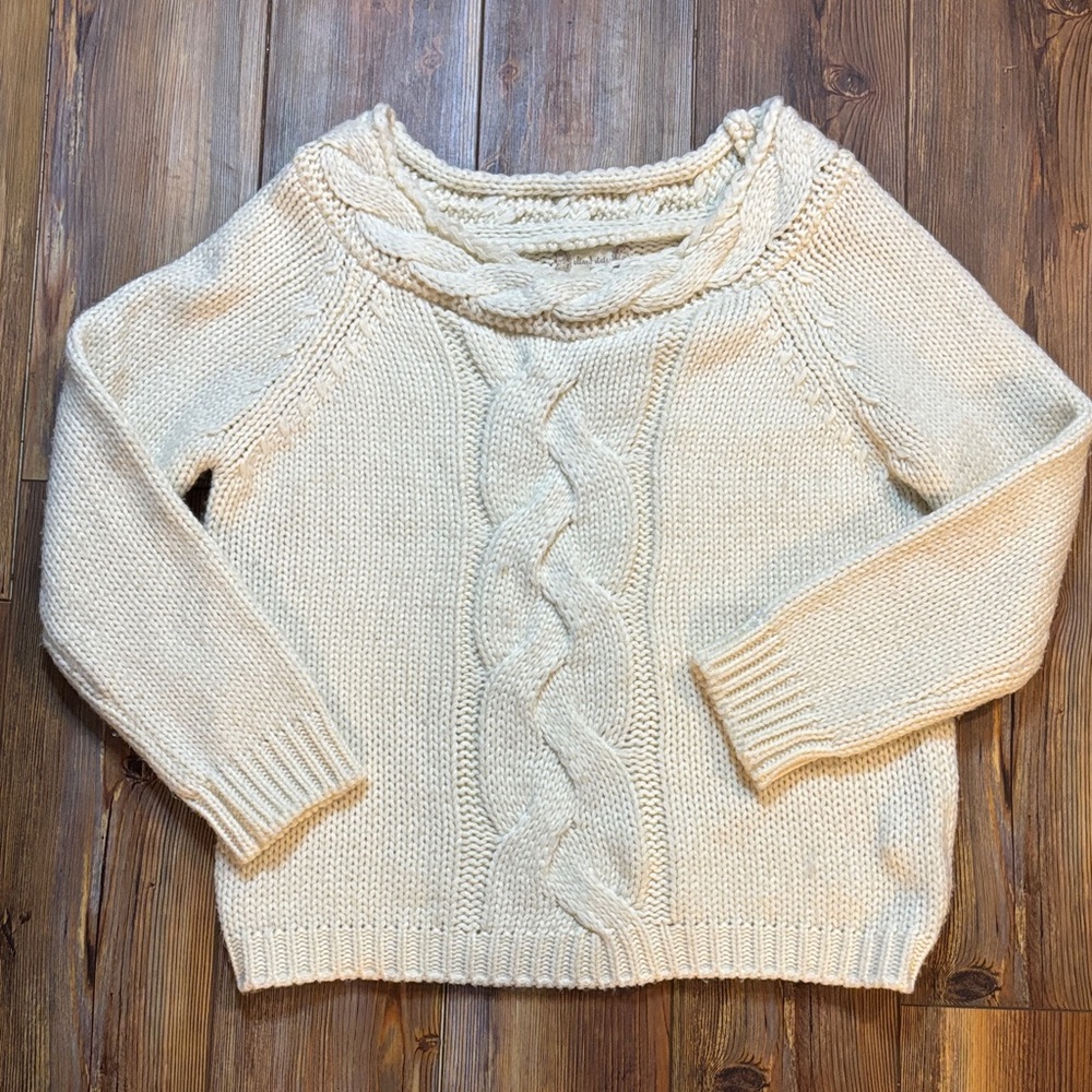 Altar'd State Cream Cable Knit Sweater medium